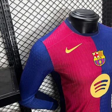 24-25 Barcelona Home Long Sleeve Player Version (Big Sponsor)