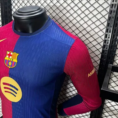 24-25 Barcelona Home Long Sleeve Player Version (Big Sponsor)