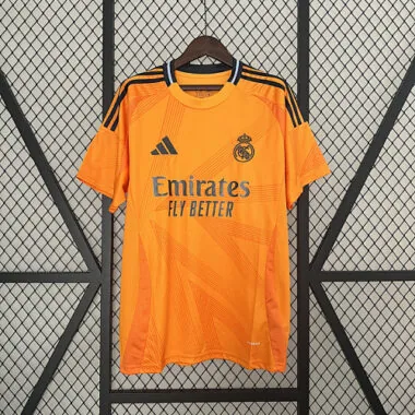 24-25 Real Madrid away orange soccer jersey