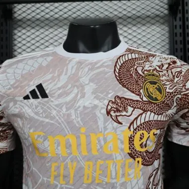 24-25 Real Madrid white and brown dragon jersey