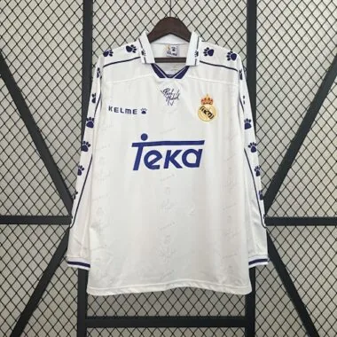 Maglia da casa retrò a maniche lunghe del Real Madrid 94-96