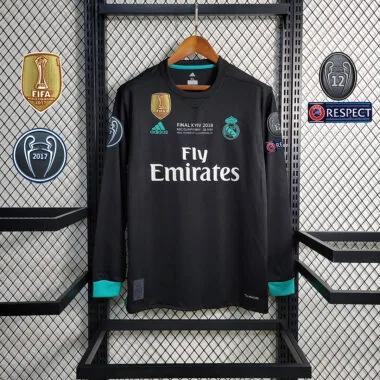 17-18 Real Madrid uitwedstrijdshirt met lange mouwen