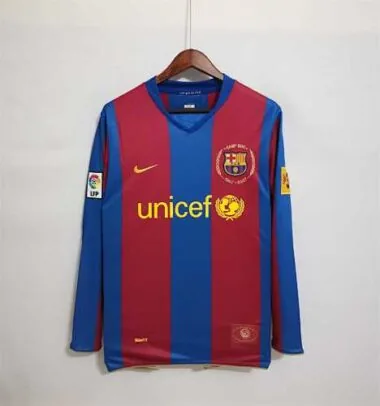 Camisa de manga comprida do Barcelona (jogo em casa) 07-08