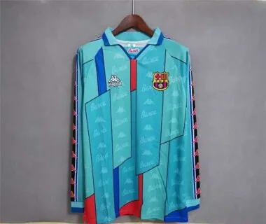Camisa de manga comprida do Barcelona (jogo fora de casa) de 96-97