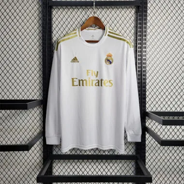 19-20 Camisola branca de manga comprida do Real Madrid para jogos em casa