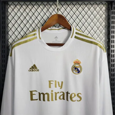 19-20 Camisola branca de manga comprida do Real Madrid para jogos em casa