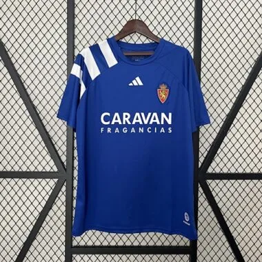 92-93: Camisola azul de jogo fora do Zaragoza, sem patrocinadores