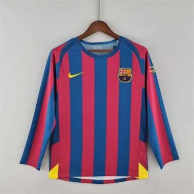05-06 Camisola de manga comprida do Barcelona (jogo em casa)