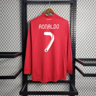 11-12 Camisola vermelha de manga comprida do Real Madrid para jogos fora de casa
