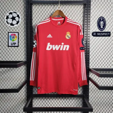 11-12 Camisola vermelha de manga comprida do Real Madrid para jogos fora de casa