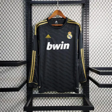 11-12 Camisola preta de manga comprida do Real Madrid para jogos fora de casa
