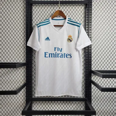 Camisa retro branca do Real Madrid para jogos em casa, temporadas 17-18