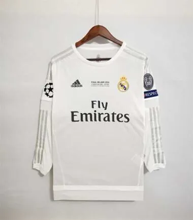 15-16 Camisola branca de manga comprida do Real Madrid (jogo em casa)