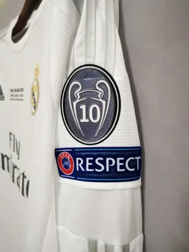 Maillot domicile blanc à manches longues du Real Madrid 15-16