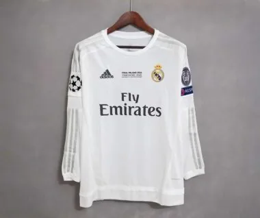 Maillot domicile blanc à manches longues du Real Madrid 15-16