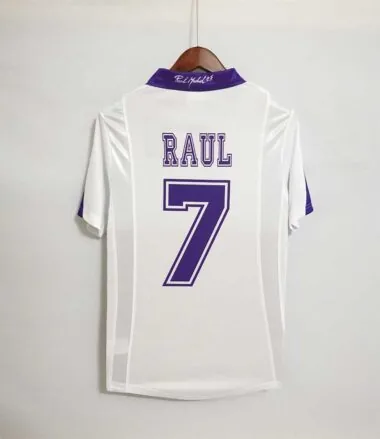 97-98 Real Madrid home champions league white champions