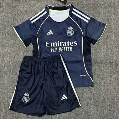 Equipa infantil azul do Real Madrid para jogos fora de casa, n.º 25-26