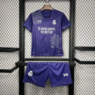 24-25 Real Madrid Y3 Rose Edição Especial - Equipamento Infantil Roxo