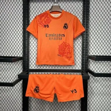 24-25 Real Madrid Y3 Rose Edição Especial laranja - Equipamento infantil
