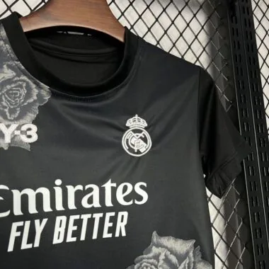24-25 Real Madrid Y3 Rose Special Edition zwart kindertenue