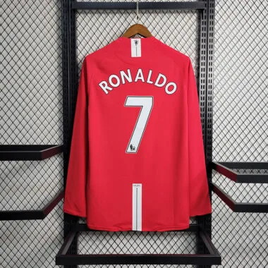 Camisola de manga comprida do Manchester United (jogo em casa) 07-08