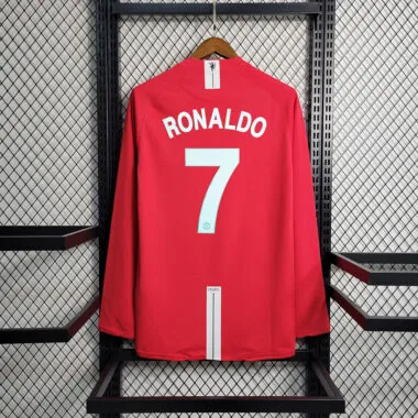 Camisola de manga comprida do Manchester United (jogo em casa) 07-08