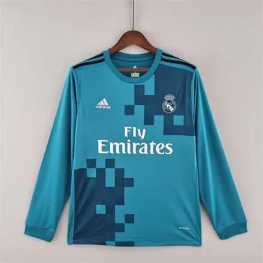 1718 Camisola de manga comprida do Real Madrid (terceira camisola de jogo fora)
