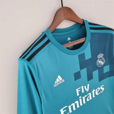 1718 Camisola de manga comprida do Real Madrid (terceira camisola de jogo fora)