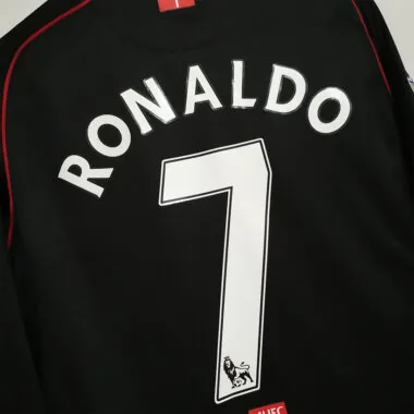 Camiseta de manga larga del Manchester United para partidos fuera de casa, temporada 07-08