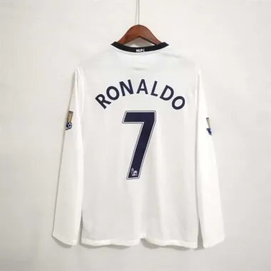 08-09 Manchester United away white UCL final long sleeve
