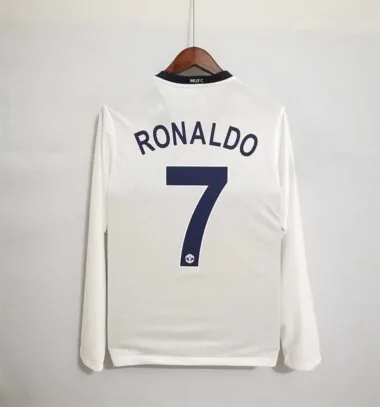 08-09 Manchester United away white UCL final long sleeve
