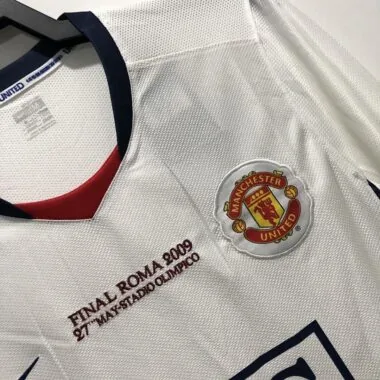 08-09 Manchester United away white UCL final long sleeve