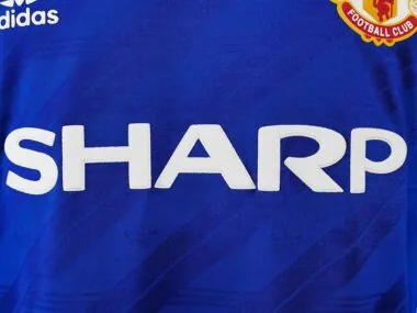 Camisa azul de manga comprida do Manchester United para jogos fora de casa, versão de jogador, 86-88
