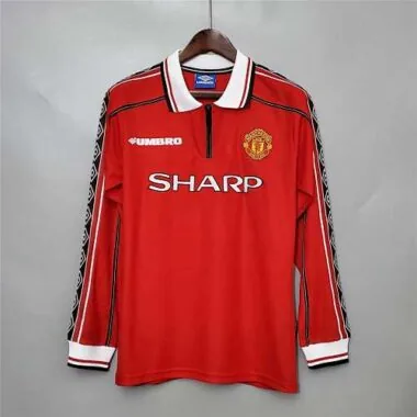Camisa de manga comprida do Manchester United (jogos em casa) de 98-99