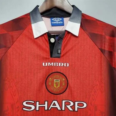 Camisa de manga comprida do Manchester United (jogo em casa) de 96-97