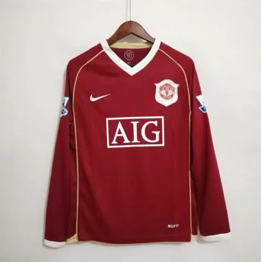 06-07 Camisola de manga comprida do Manchester United (jogo em casa)