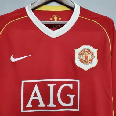 06-07 Camisola de manga comprida do Manchester United (jogo em casa)