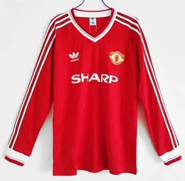 Camisa de manga comprida do Manchester United (jogos em casa) 86-88