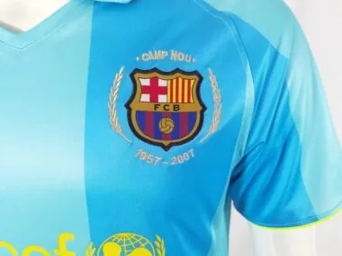 07-08 Barcelona away blue retro jersey