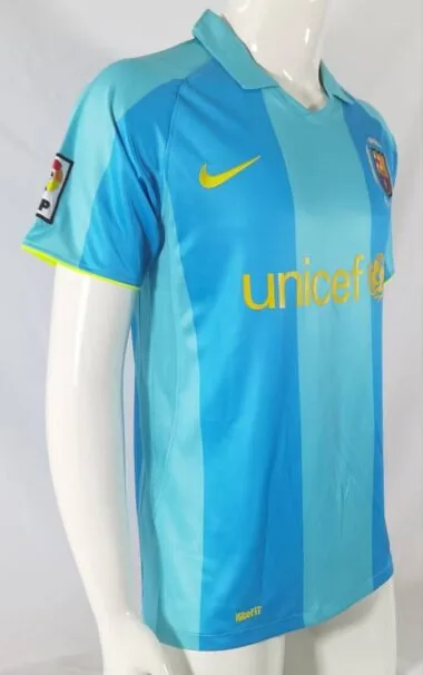 07-08 Barcelona away blue retro jersey