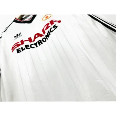 82-83 Manchester United away white long sleeve retro jersey