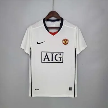 08-09 Manchester United, camisola branca de deslocado, Edição da Liga