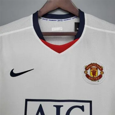 08-09 Manchester United, camisola branca de deslocado, Edição da Liga