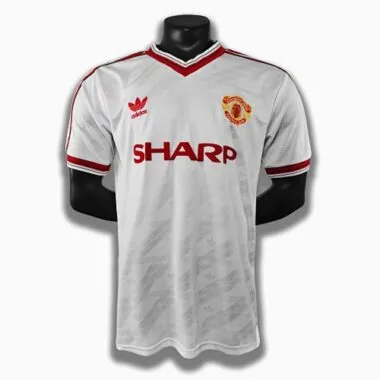 86-88 Camisola branca do Manchester United para jogos fora de casa
