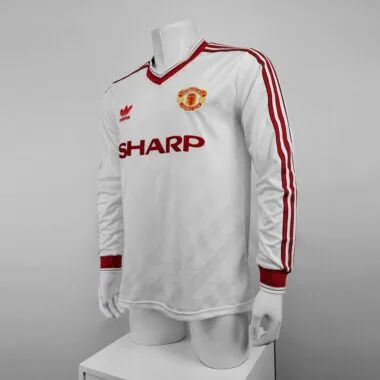 86-88 Manchester United away white away long sleeve