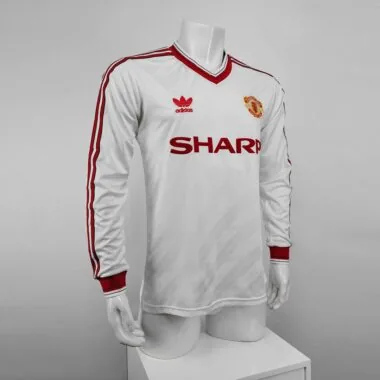 86-88 Manchester United away white away long sleeve
