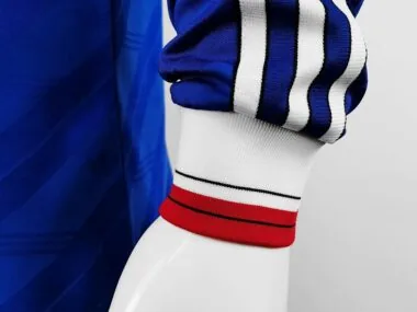 Camisa azul de manga comprida do Manchester United para jogos fora de casa, 86-88