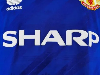 Camisa azul de manga comprida do Manchester United para jogos fora de casa, 86-88