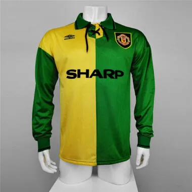 Camisa de manga comprida do Manchester United (jogo fora de casa) de 92-94