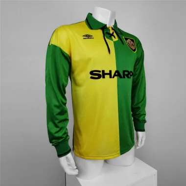Camisa de manga comprida do Manchester United (jogo fora de casa) de 92-94